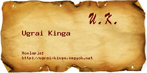 Ugrai Kinga névjegykártya